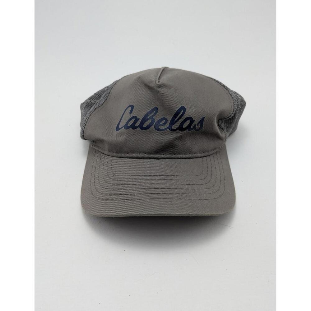 Mens Cabelas Snap Back Adjustable‎ Gray Mesh Back Baseball Cap Hat One Size